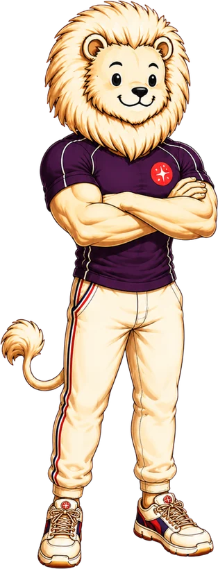 Desi Protein lion mascot