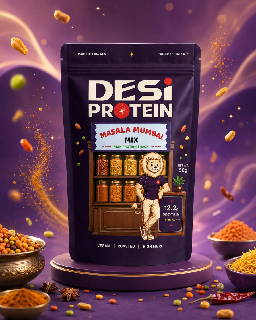 Masala Mumbai Mix campaign image on a purple flavor stage